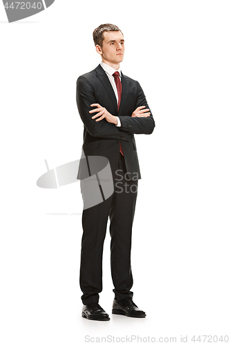Image of Full body portrait of businessman on white