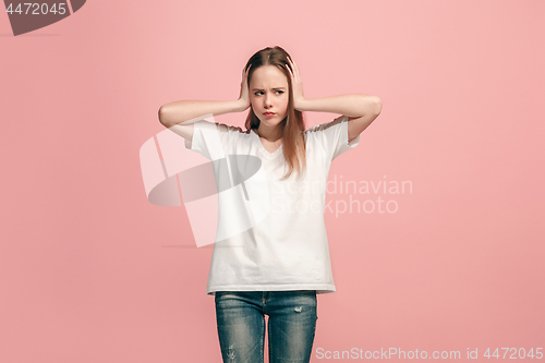 Image of The squint eyed teen girl with weird expression