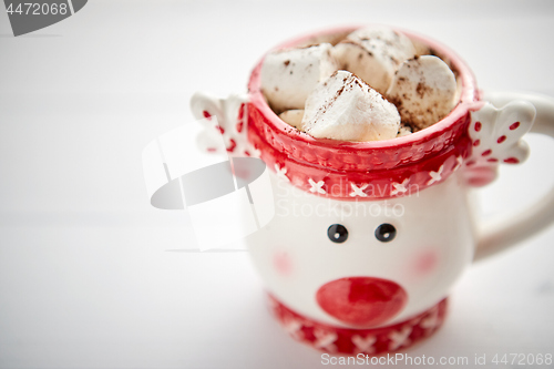 Image of Tasty homemade christmas hot chocolate or cocoa with marshmellows