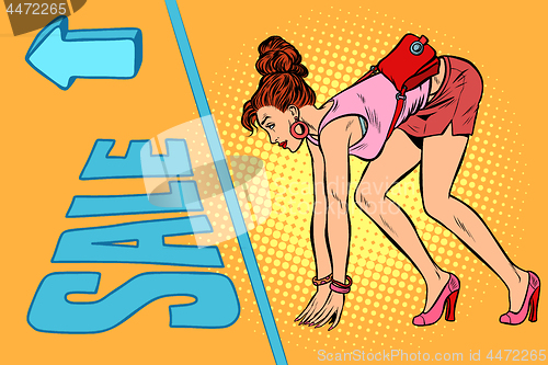 Image of woman. start of sale