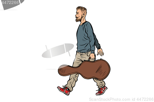 Image of musician guitarist, comes with a coffer
