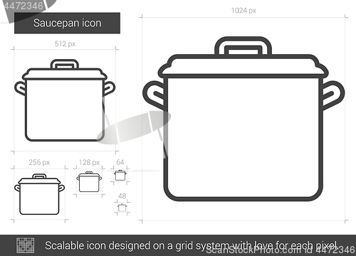 Image of Saucepan line icon.