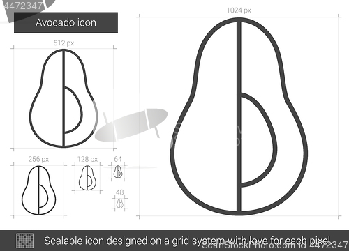 Image of Avocado line icon.