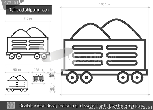 Image of Railroad shipping line icon.