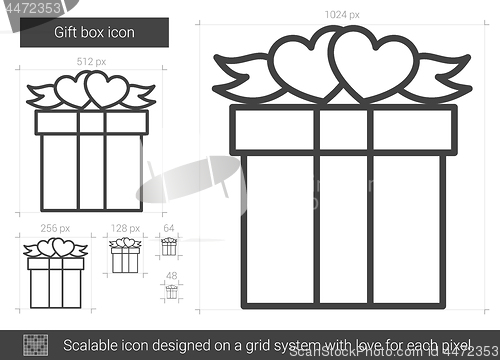 Image of Gift box line icon.