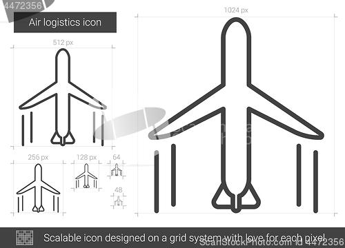 Image of Air logistic line icon.
