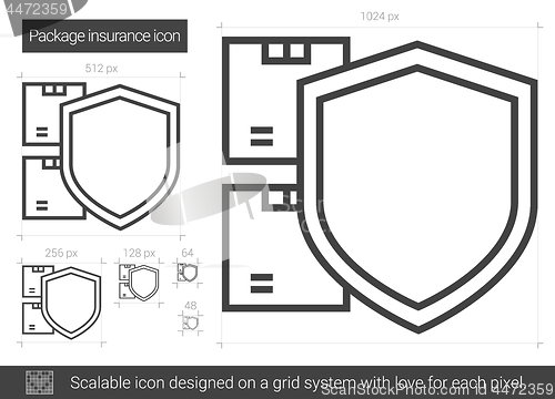 Image of Package insurance line icon.