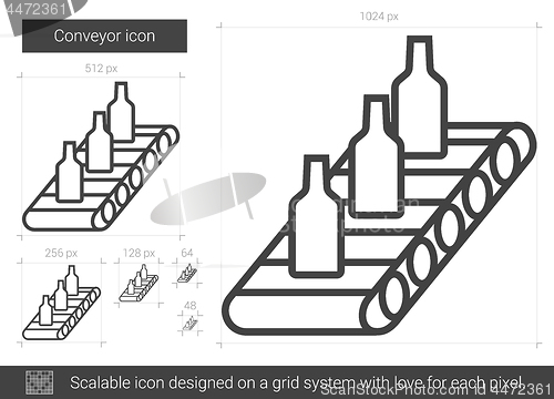 Image of Conveyor line icon.