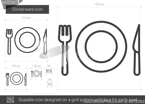 Image of Dinnerware line icon.