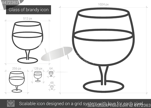 Image of Glass of brandy line icon.