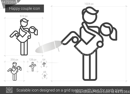 Image of Happy couple line icon.