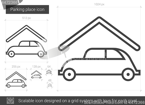 Image of Parking place line icon.