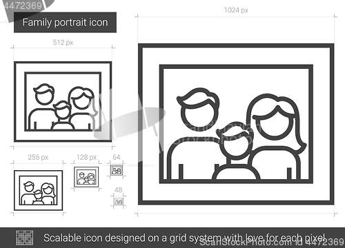 Image of Family portrait line icon.