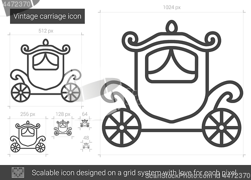 Image of Vintage carriage line icon.