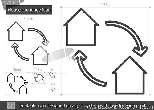 Image of House exchange line icon.