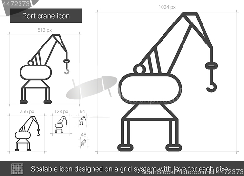 Image of Port crane line icon.