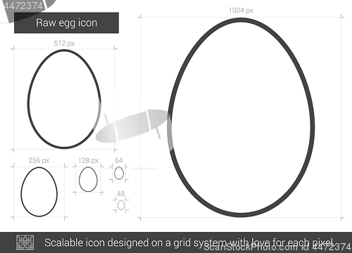 Image of Raw egg line icon.