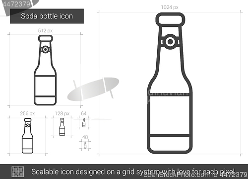 Image of Soda bottle line icon.