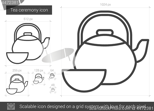 Image of Tea ceremony line icon.