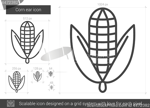 Image of Corn ear line icon.