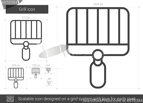 Image of Grill line icon.