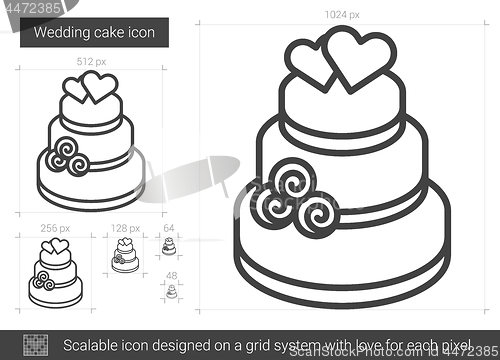 Image of Wedding cake line icon.