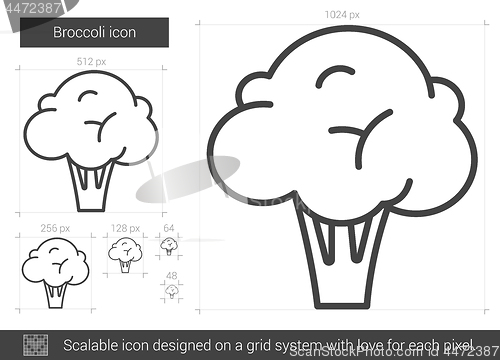 Image of Broccoli line icon.
