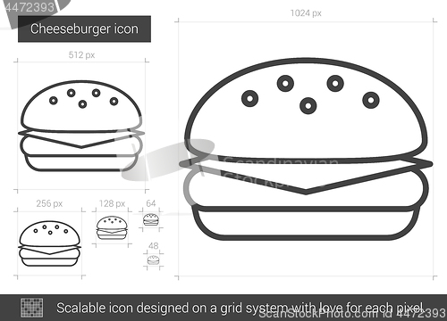 Image of Cheeseburger line icon.