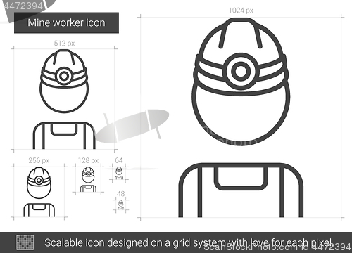 Image of Mine worker line icon.