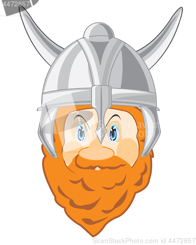 Image of Vector illustration of the head of the viking in send with horn