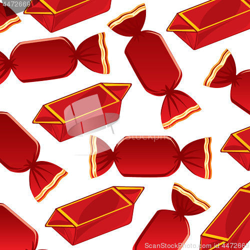 Image of Decorative pattern from sweetmeats in red packing