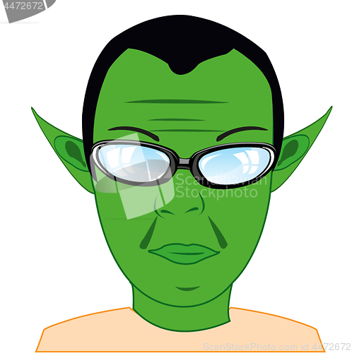 Image of Portrait man fairy-tale troll with green skin