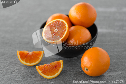 Image of close up of fresh juicy blood oranges