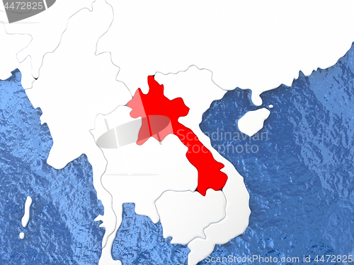 Image of Laos on globe