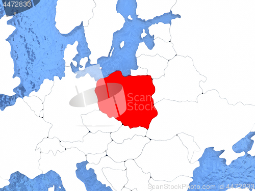Image of Poland on globe