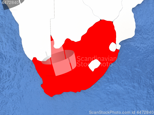 Image of South Africa on globe