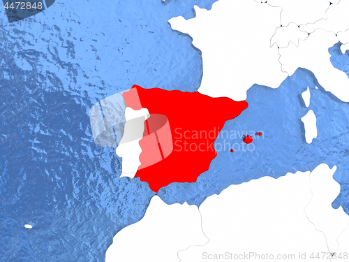 Image of Spain on globe
