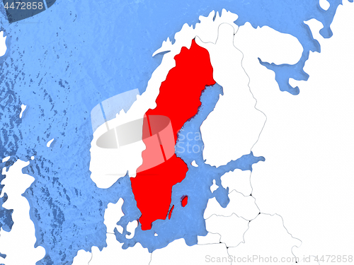 Image of Sweden on globe