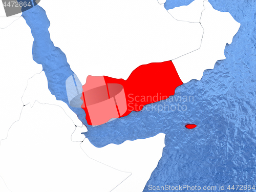 Image of Yemen on globe