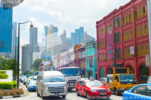 Image of Busy Singapore road traffic