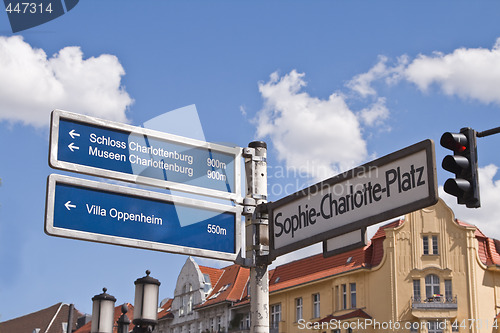 Image of Street and touristic indicator in Berlin