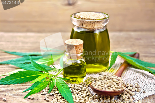 Image of Oil hemp in two jars on board