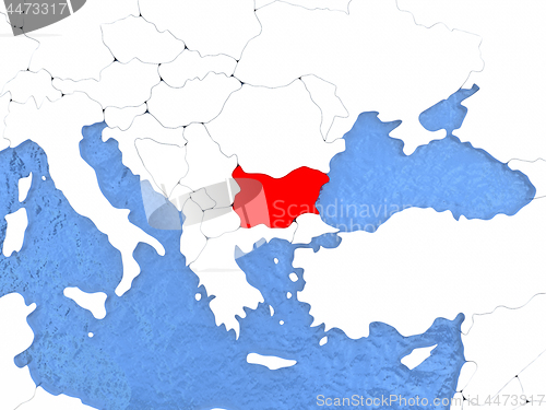 Image of Bulgaria on globe