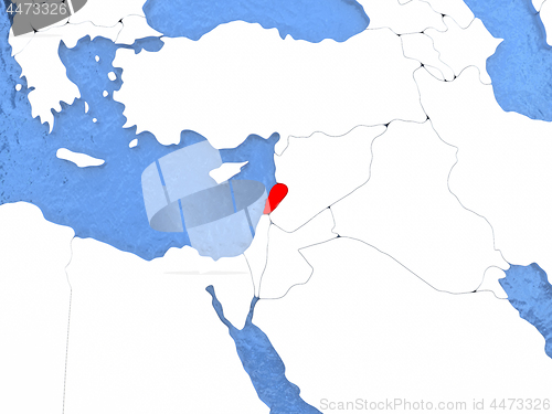 Image of Lebanon on globe