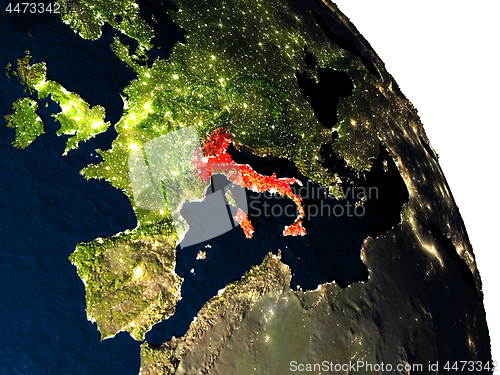 Image of Italy from space