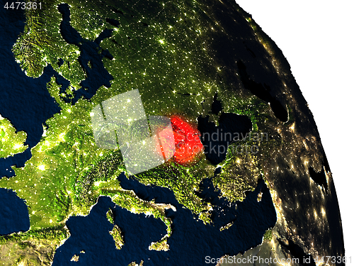 Image of Romania from space