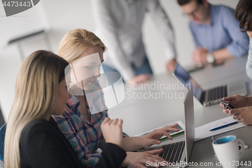 Image of Group of young people meeting in startup office