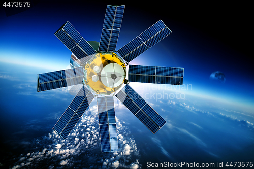 Image of Space satellite over the planet earth