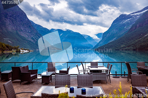 Image of Cafe on the nature background