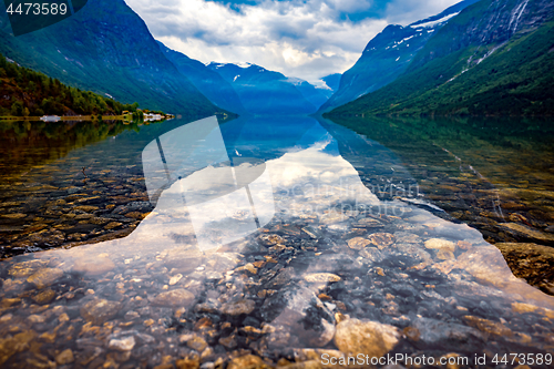 Image of lovatnet lake Beautiful Nature Norway.